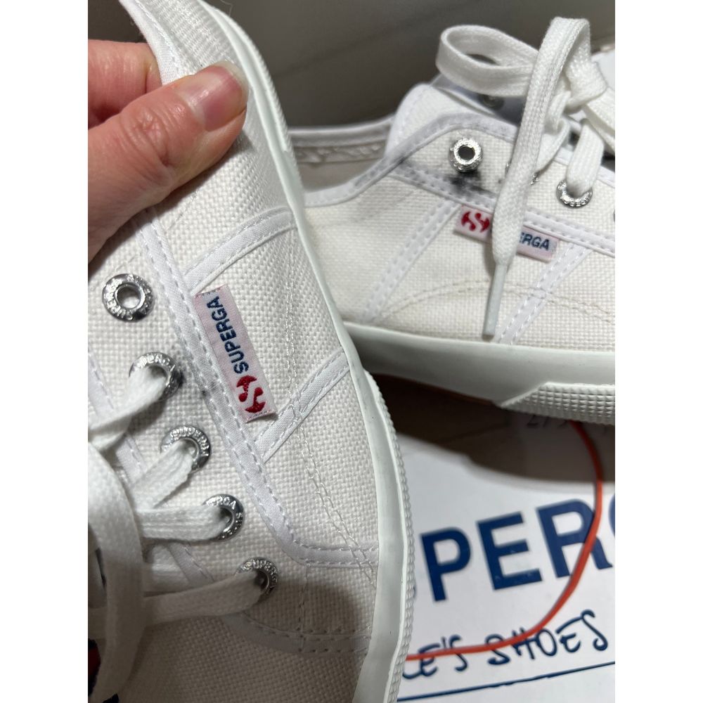 Superga White Canvas Low-Top Sneakers - Picture 9 of 10